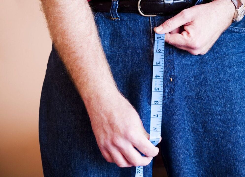 Measure the thickness of the penis before enlargement