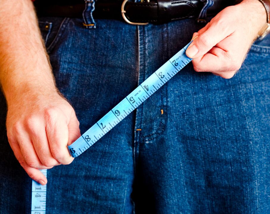 Measure the penis in centimeters