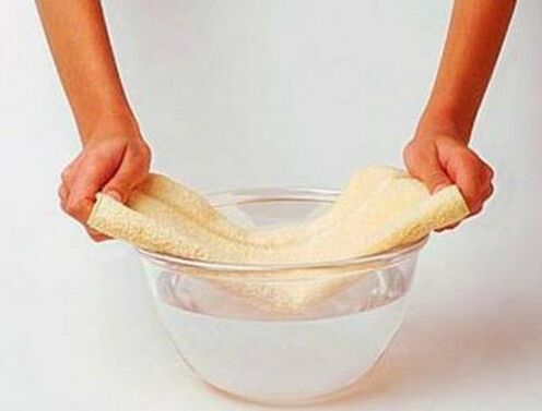 The fabric is moist in warm water