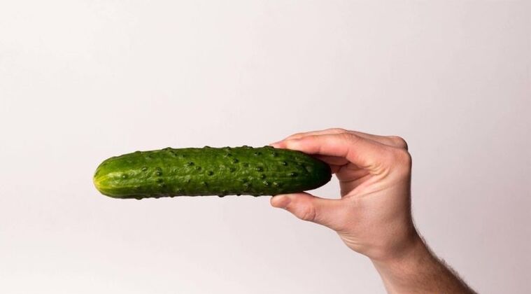 Cucumber symbolizes penis enlargement with soda